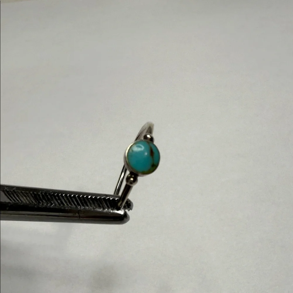 RALPH LAUREN 925 SILVER EARRINGS WITH RL BEADS/TURQUOISE STONE + PINKY RING 925 - Picture 3 of 10